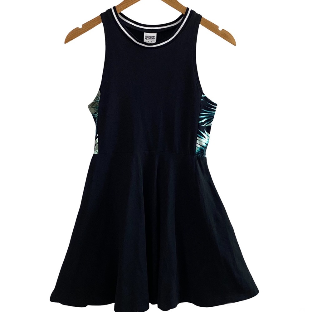 PINK Victoria's Secret Sleeveless Black Tropical Dress